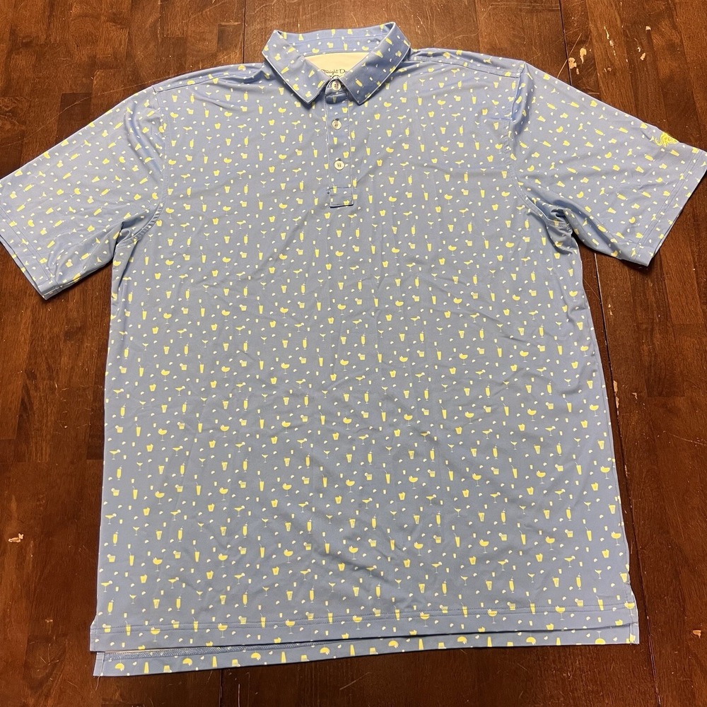 Straight Down Performance Golf XL Polo Shirt Martini Lemon Buffalo Logo Athletic
